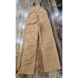 Vintage Carhartt Insulated Quilted Bib Overalls Size 36x34 Double Knee USA Made